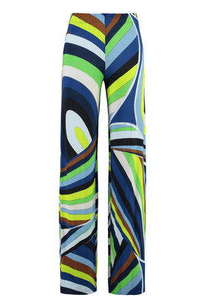 Printed viscose trousers-0